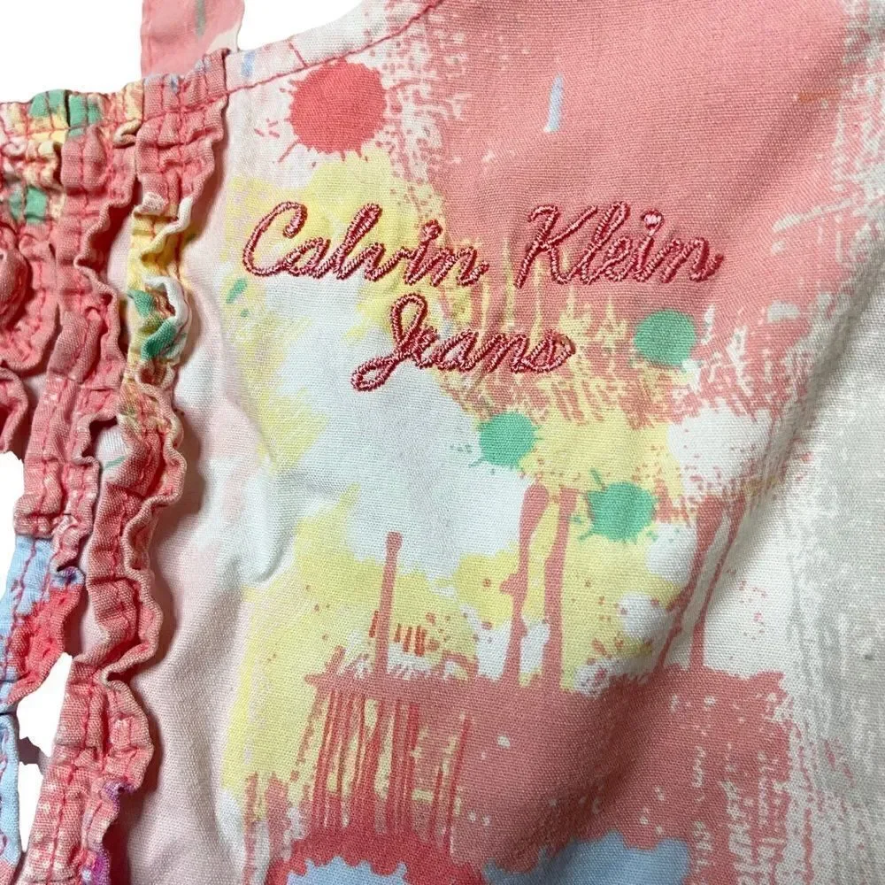 Calvin Klein Jeans Multi-Color Tiered Dress in Size Kids Size 4T - Picture 9 of 9